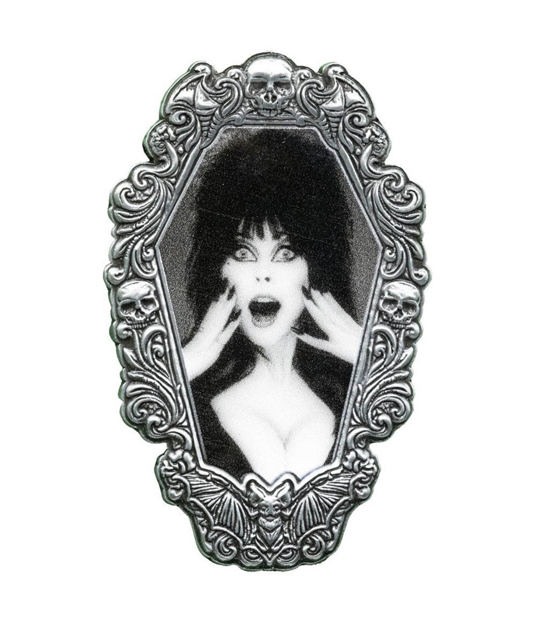 Elvira Gothic Frame Enamel Pin - Unique Vintage - Womens, ACCESSORIES, JEWELRY