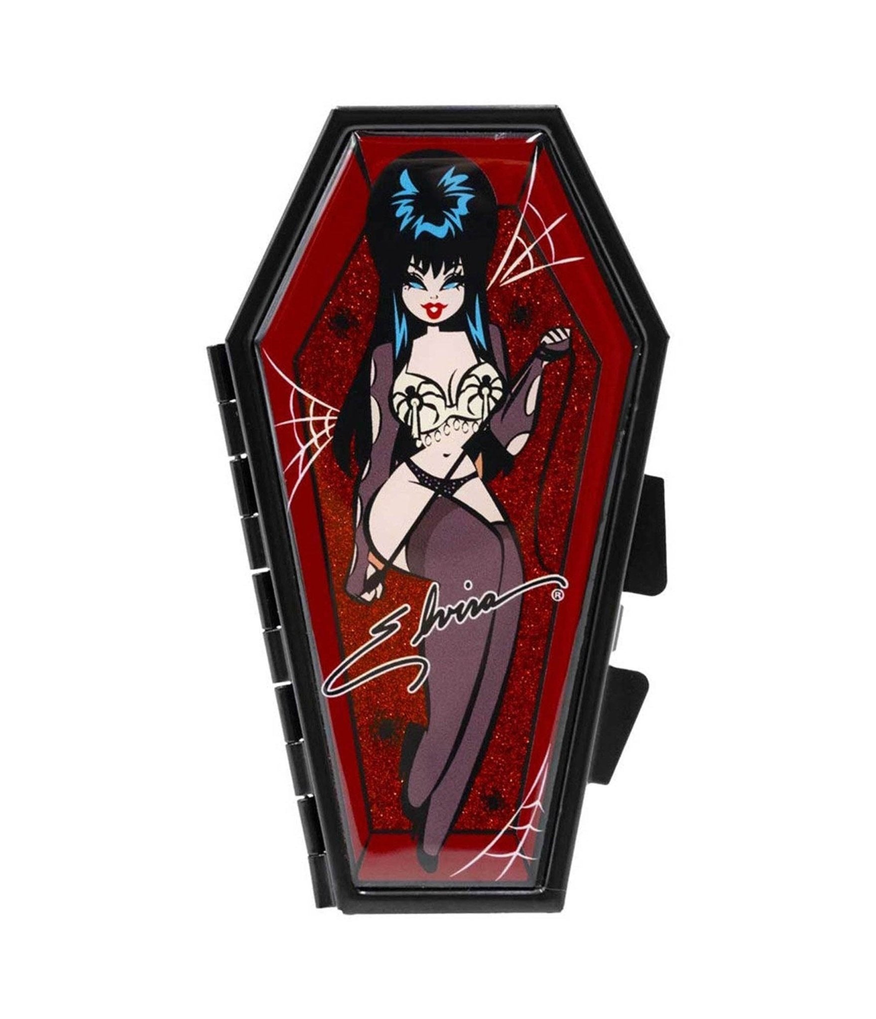 Elvira Red Glitter Spider Coffin Compact - Unique Vintage - Womens, ACCESSORIES, JEWELRY