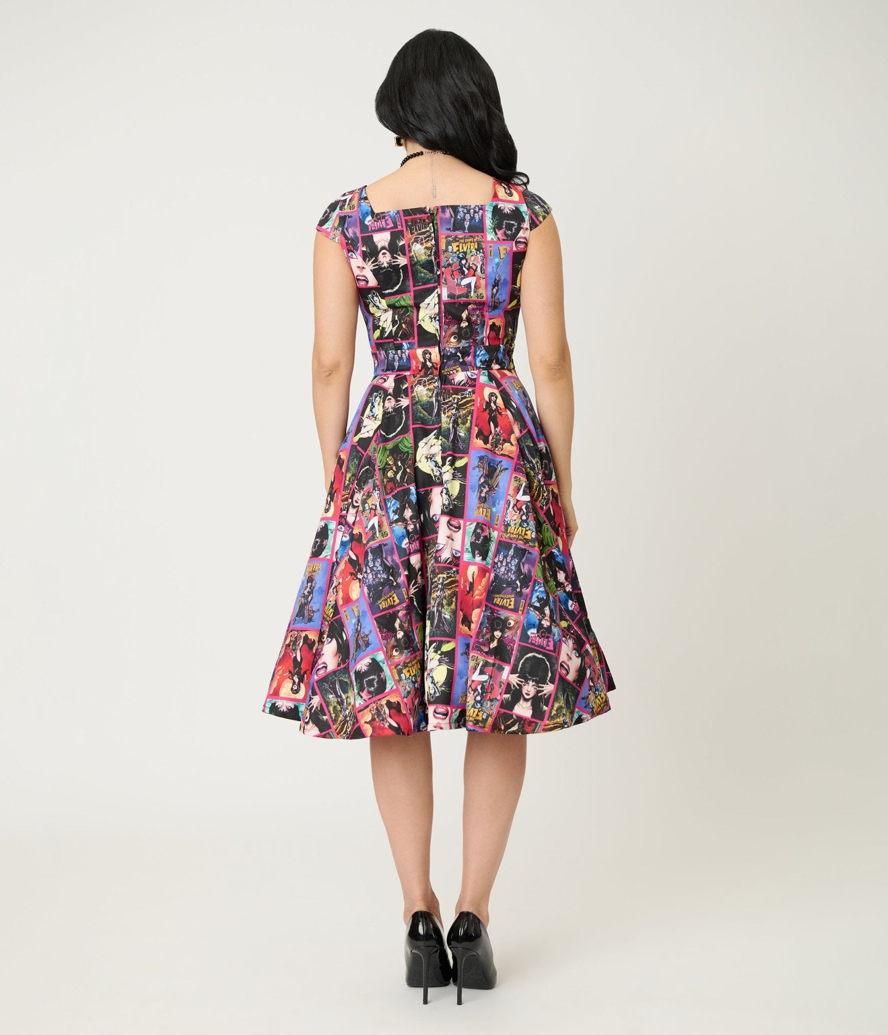 Elvira x Magnolia Place Comics Swing Dress - Unique Vintage - Womens, DRESSES, SWING