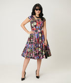Elvira x Magnolia Place Comics Swing Dress - Unique Vintage - Womens, DRESSES, SWING