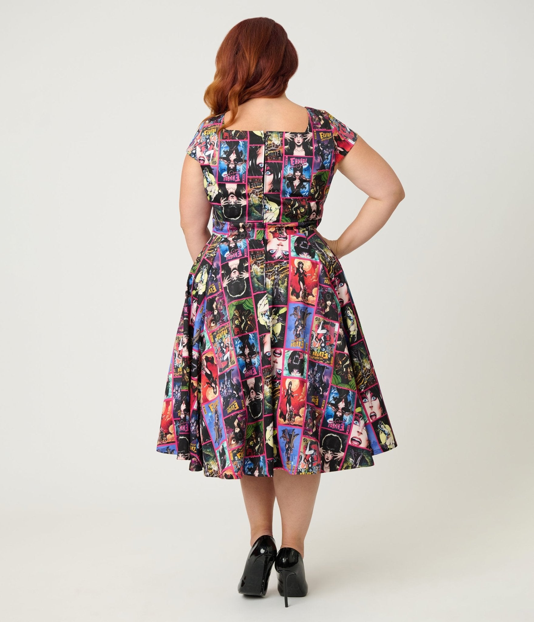 Elvira x Magnolia Place Plus Size Comics Swing Dress - Unique Vintage - Womens, DRESSES, SWING