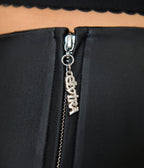 Elvira x Unique Vintage Black Dagger Pleated Vegan Leather Pencil Skirt - Unique Vintage -