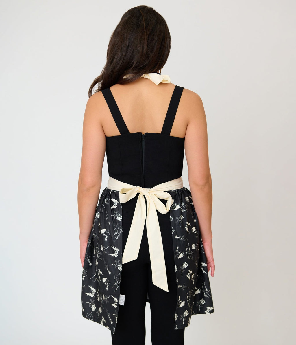 Elvira x Unique Vintage Black Elvira Apron - Unique Vintage -