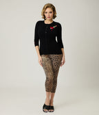 Elvira x Unique Vintage Black Heart Dagger Cardigan - Unique Vintage - Womens, TOPS, SWEATERS