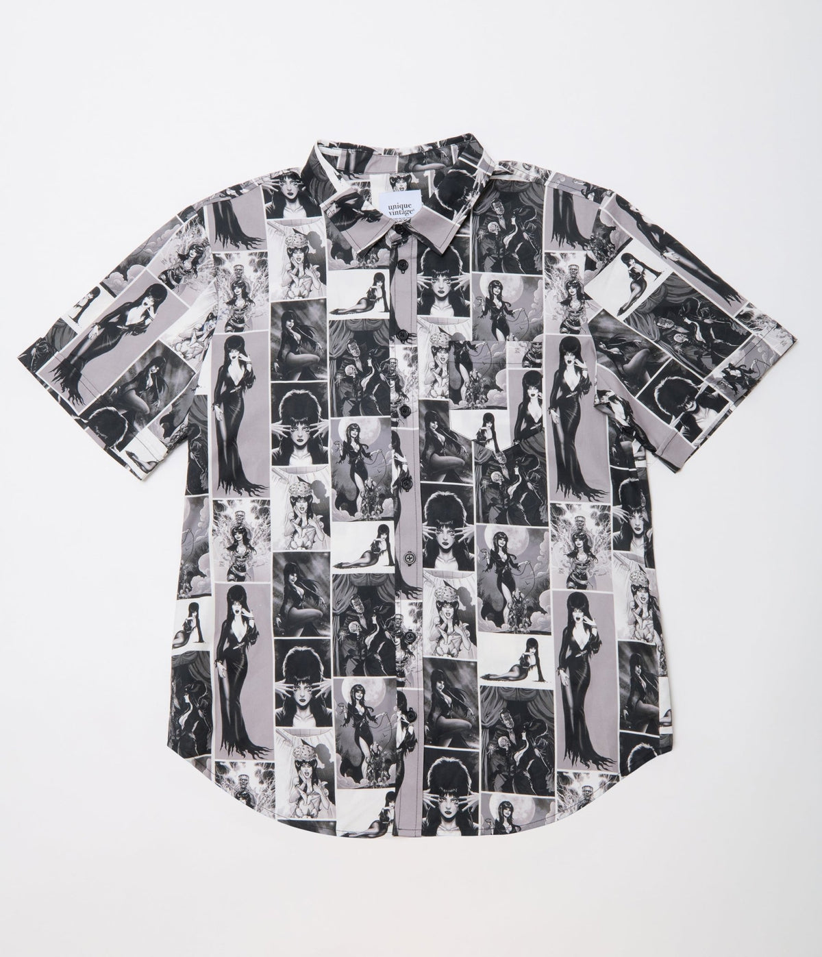 Elvira x Unique Vintage Elvira Animated Mens Shirt - Unique Vintage - Mens, TOPS, SHIRTS