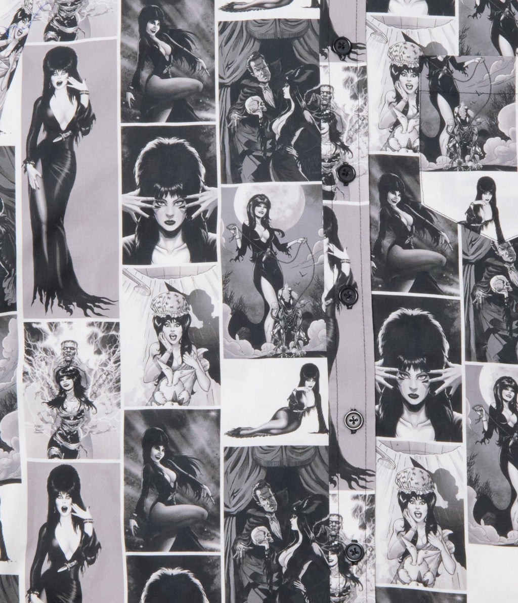 Elvira x Unique Vintage Elvira Animated Mens Shirt - Unique Vintage - Mens, TOPS, SHIRTS