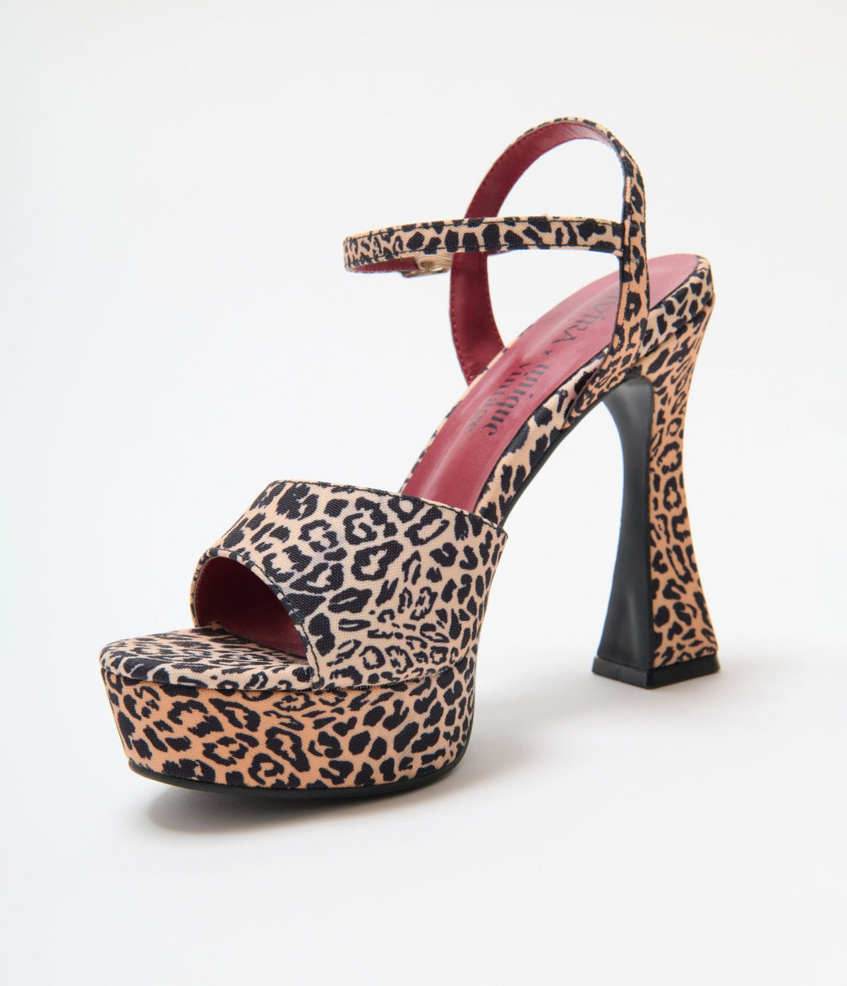 Elvira x Unique Vintage Leopard Print Platform Heels - Unique Vintage - Womens, SHOES, HEELS