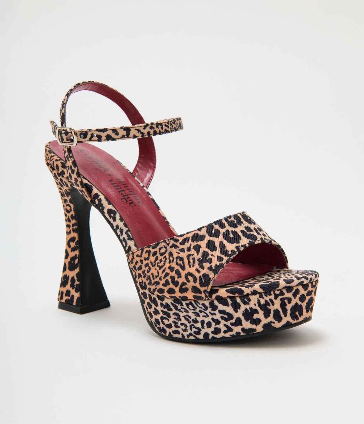 Elvira x Unique Vintage Leopard Print Platform Heels - Unique Vintage - Womens, SHOES, HEELS