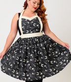Elvira x Unique Vintage Plus Size Black Elvira Apron - Unique Vintage - Aprons