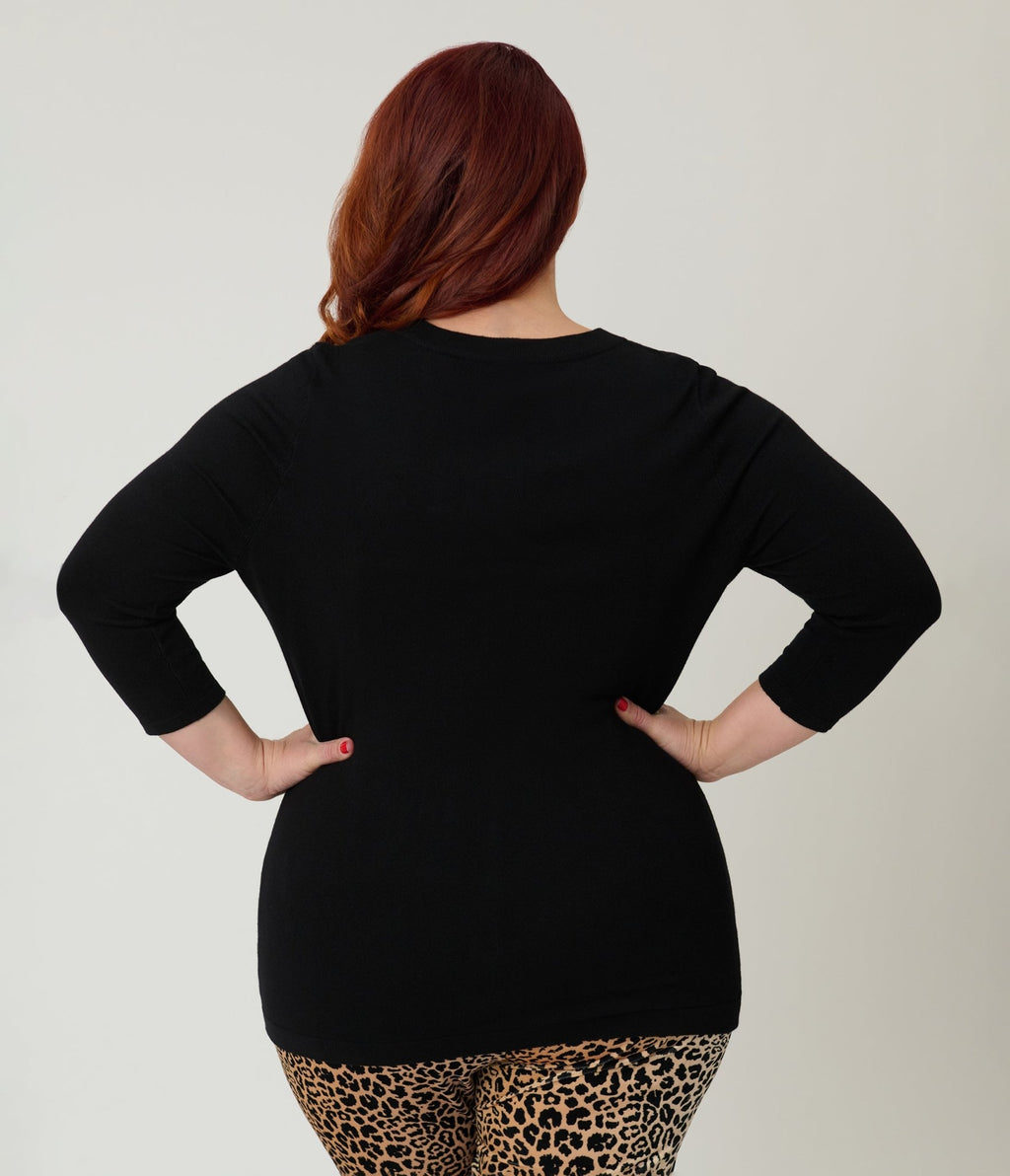 Elvira x Unique Vintage Plus Size Black Heart Dagger Cardigan - Unique Vintage - Womens, TOPS, SWEATERS