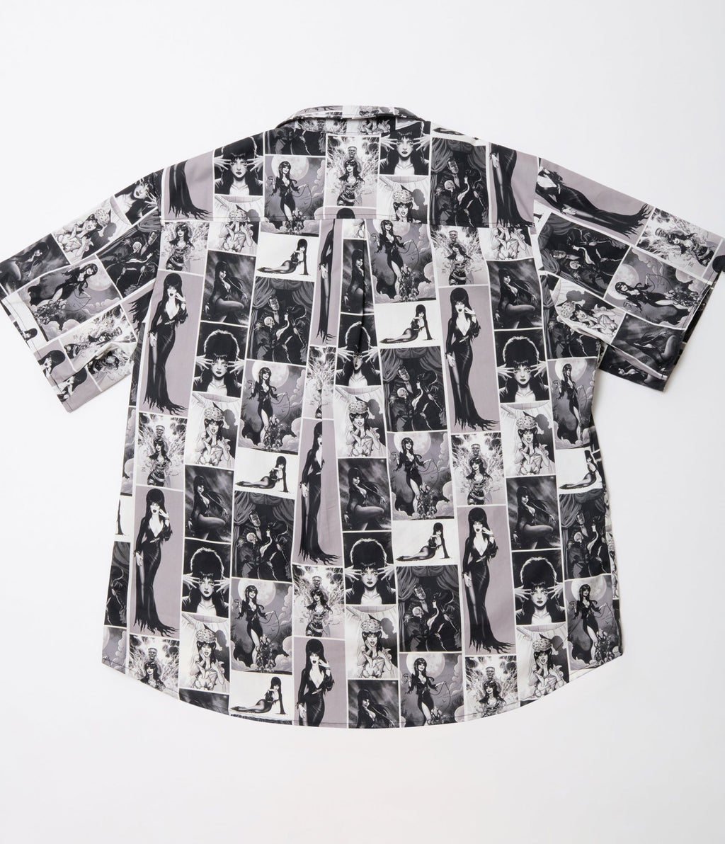 Elvira x Unique Vintage Plus Size Elvira Animated Mens Shirt - Unique Vintage - Mens, TOPS, SHIRTS