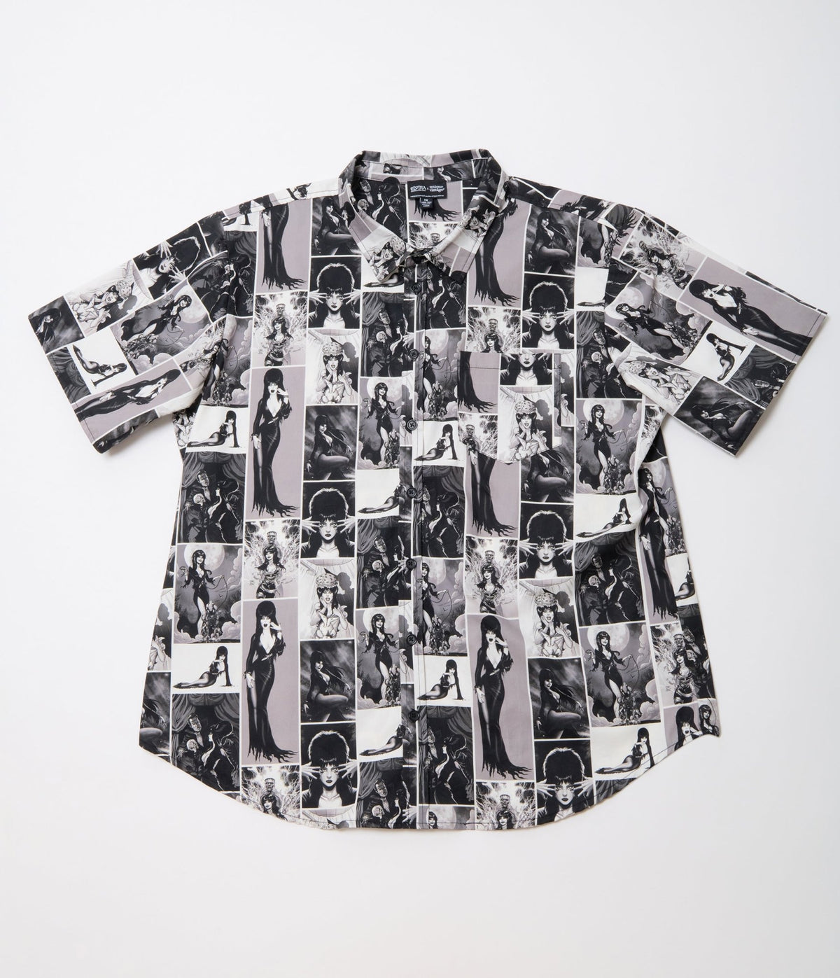 Elvira x Unique Vintage Plus Size Elvira Animated Mens Shirt - Unique Vintage - Mens, TOPS, SHIRTS