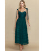 Emerald Tulle Tiered Midi Dress