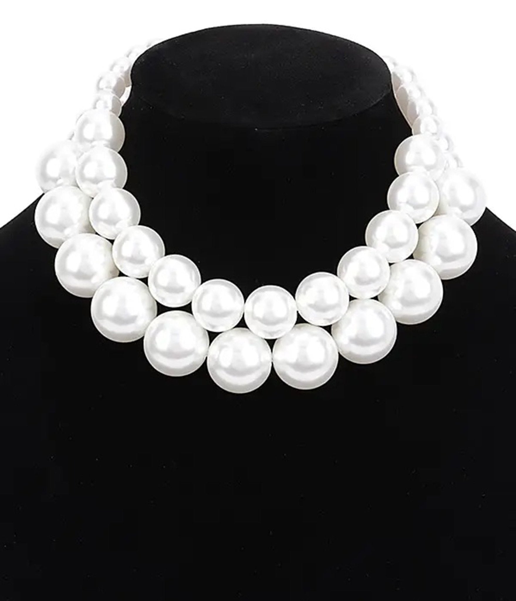 Faux Pearl Layered Necklace - Unique Vintage - Womens, ACCESSORIES, JEWELRY