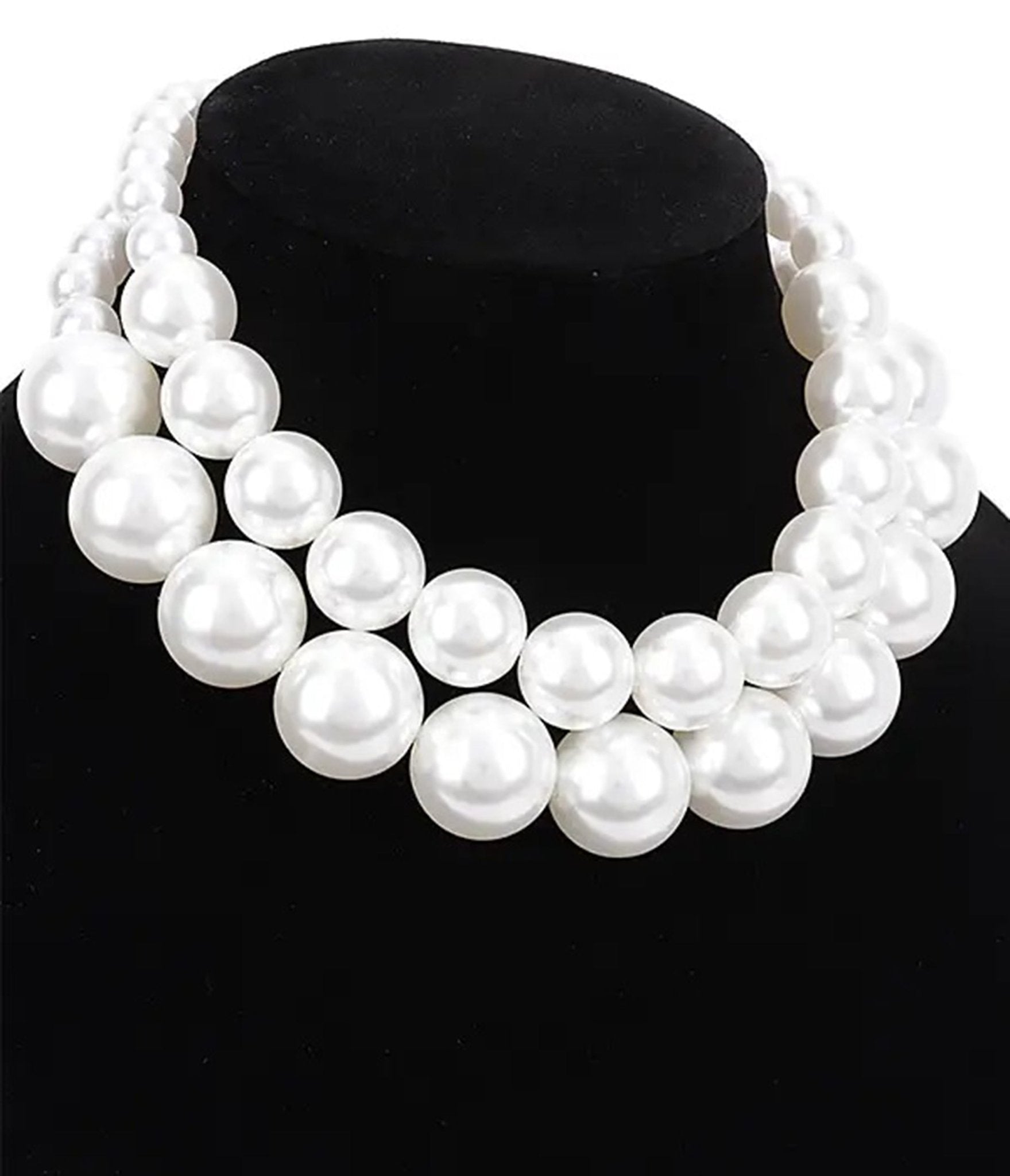 Faux Pearl Layered Necklace - Unique Vintage - Womens, ACCESSORIES, JEWELRY