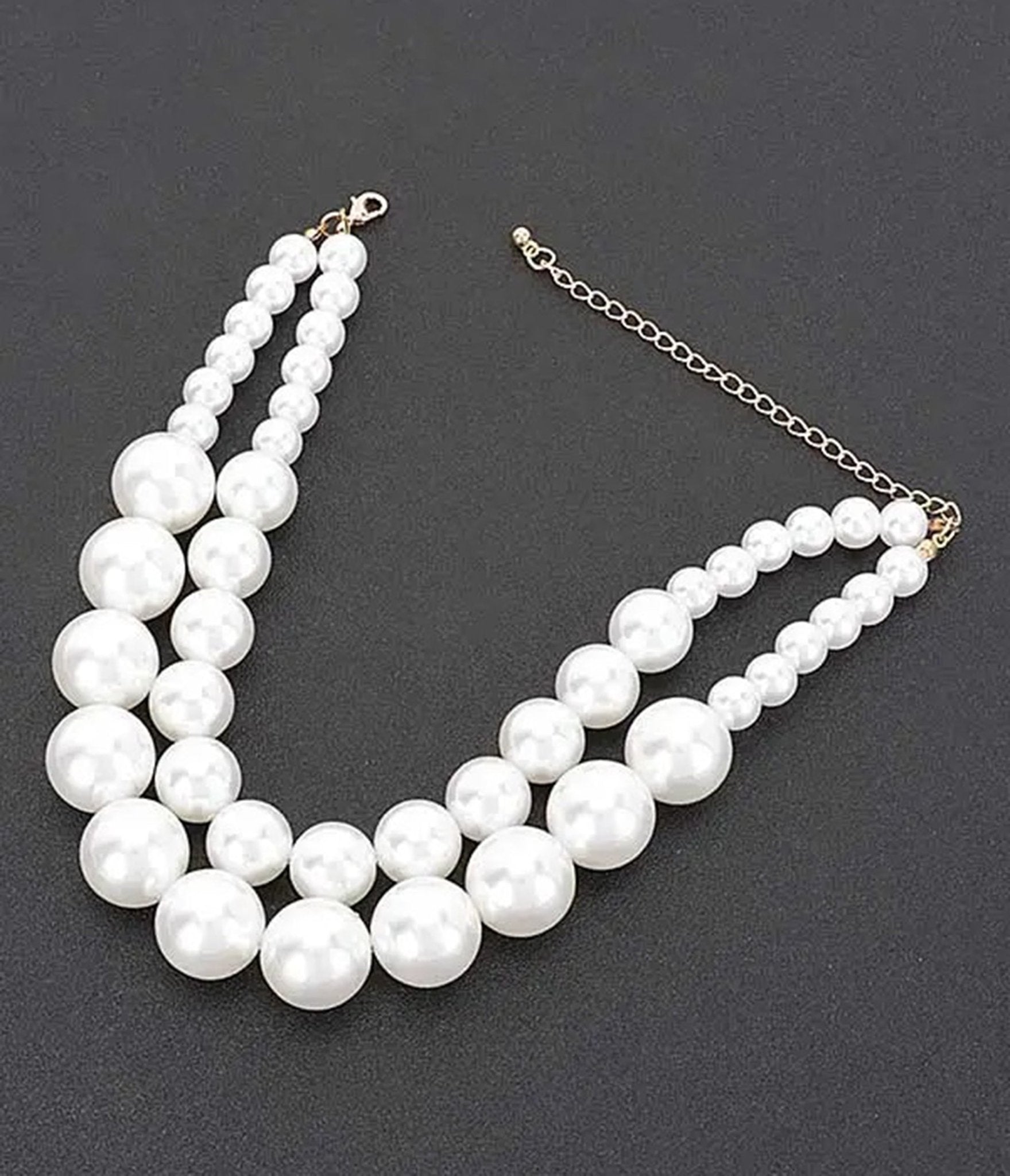 Faux Pearl Layered Necklace - Unique Vintage - Womens, ACCESSORIES, JEWELRY