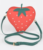 Faux Suede Strawberry Crossbody Bag - Unique Vintage - Womens, ACCESSORIES, HANDBAGS