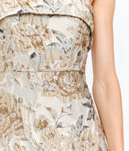 Floral Jacquard Strapless Midi Dress - Unique Vintage - Womens, DRESSES, MIDI