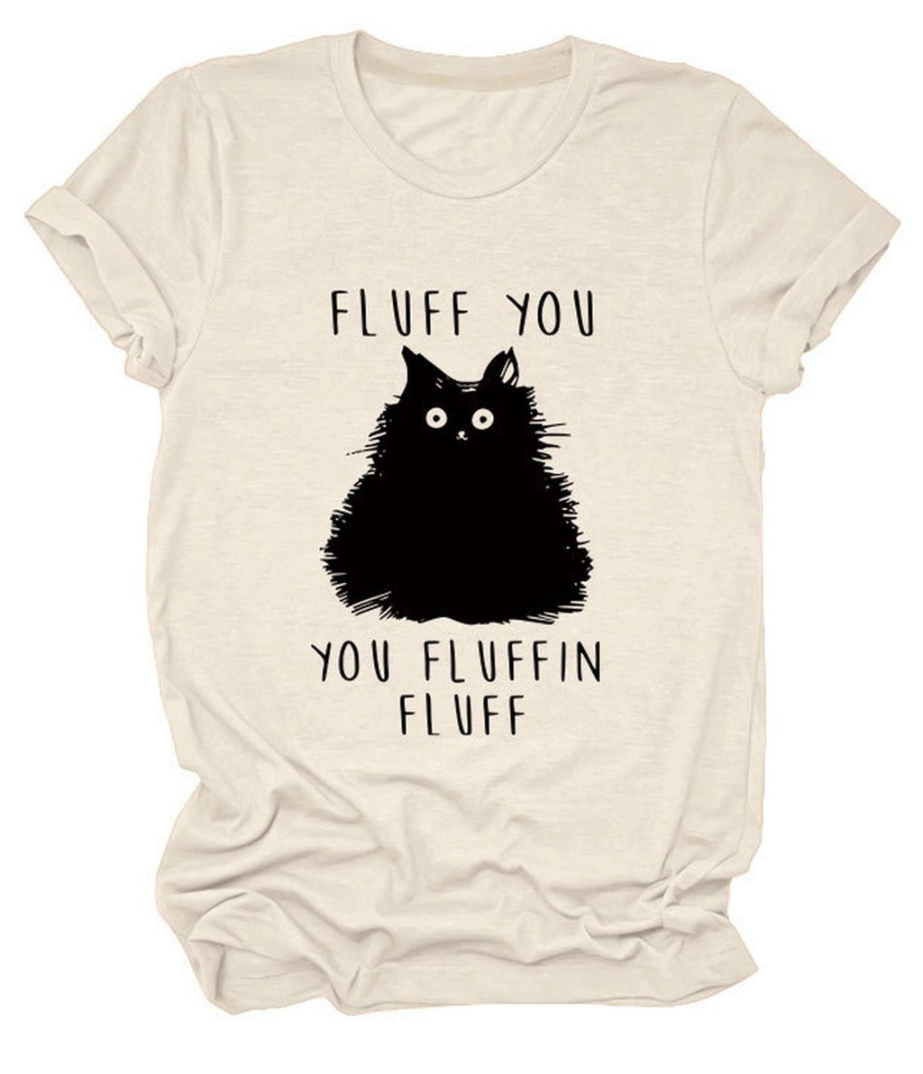 Fluff You Cat Unisex Graphic Tee - Unique Vintage - Womens, GRAPHIC TEES, TEES
