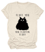 Fluff You Cat Unisex Graphic Tee - Unique Vintage - Womens, GRAPHIC TEES, TEES