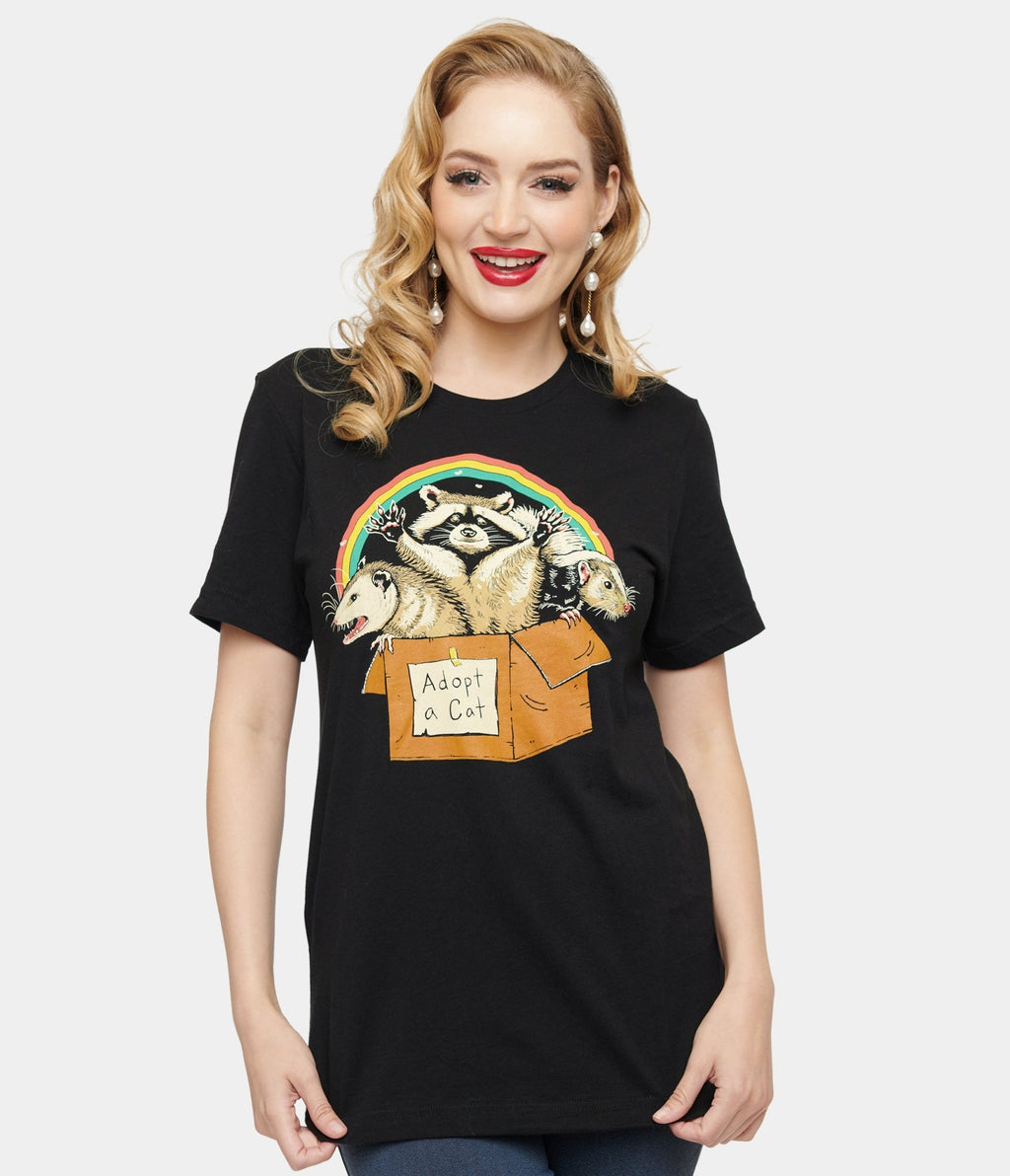 Forbidden Cats Unisex Graphic Tee - Unique Vintage - Womens, TOPS, TEES