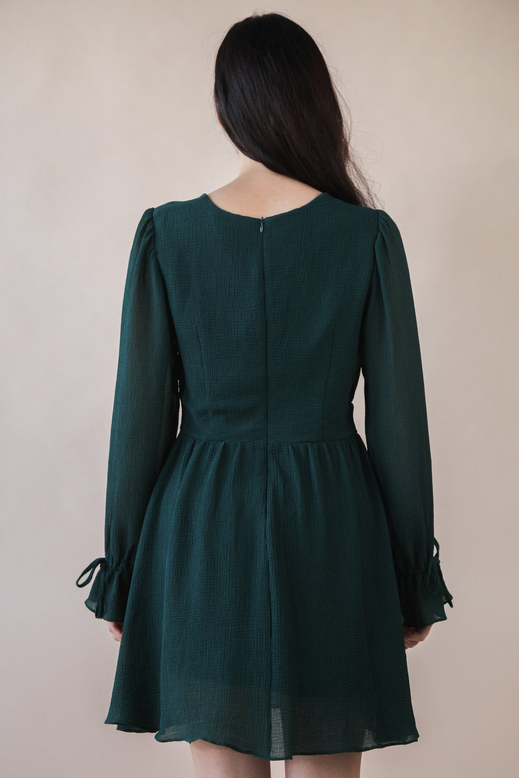 Forest Green Long Sleeve Mini Dress - Unique Vintage - Womens, DRESSES, FIT AND FLARE