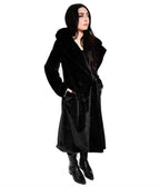 Foxblood Black Faux Fur Thora Coat - Unique Vintage - Womens, TOPS, OUTERWEAR