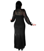 Foxblood Black Sheer Mess Long Sleeve Mary Maxi Dress - Unique Vintage - Womens, DRESSES, MAXI