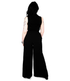 Foxblood Black Wrap Front Wide Leg Pants - Unique Vintage - Womens, BOTTOMS, PANTS