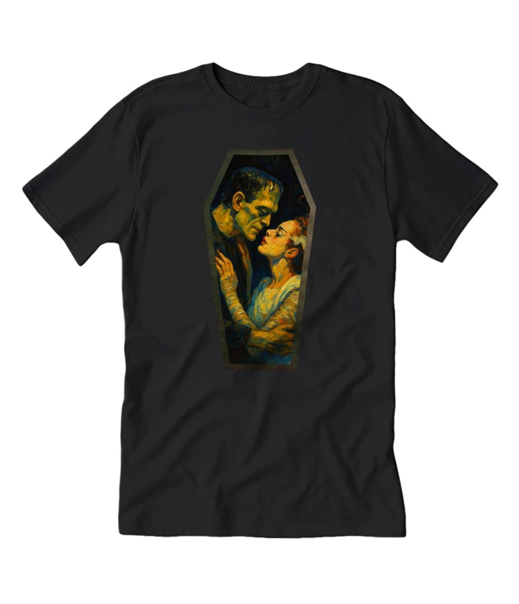 Frankenstein & His Bride Unisex Graphic Tee - Unique Vintage - Womens, GRAPHIC TEES, TEES