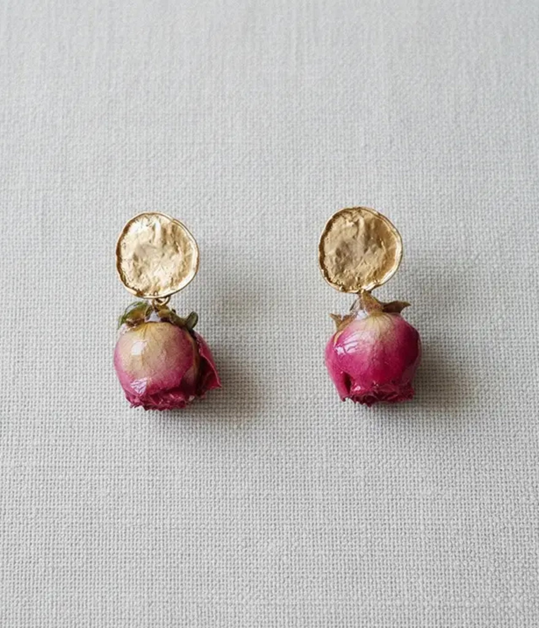 French Vintage Dried Flower Earrings - Unique Vintage - Womens, ACCESSORIES, JEWELRY