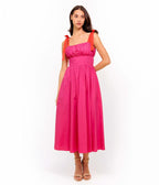 Fuchsia Evening Delights Woven Midi Dress - Unique Vintage - Womens, DRESSES, MIDI