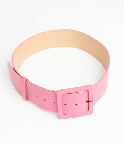 Fuchsia Leatherette Wide Belt - Unique Vintage - Womens, ACCESSORIES, BELTS