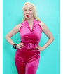 Fuchsia Velvet Pinup Halter Top