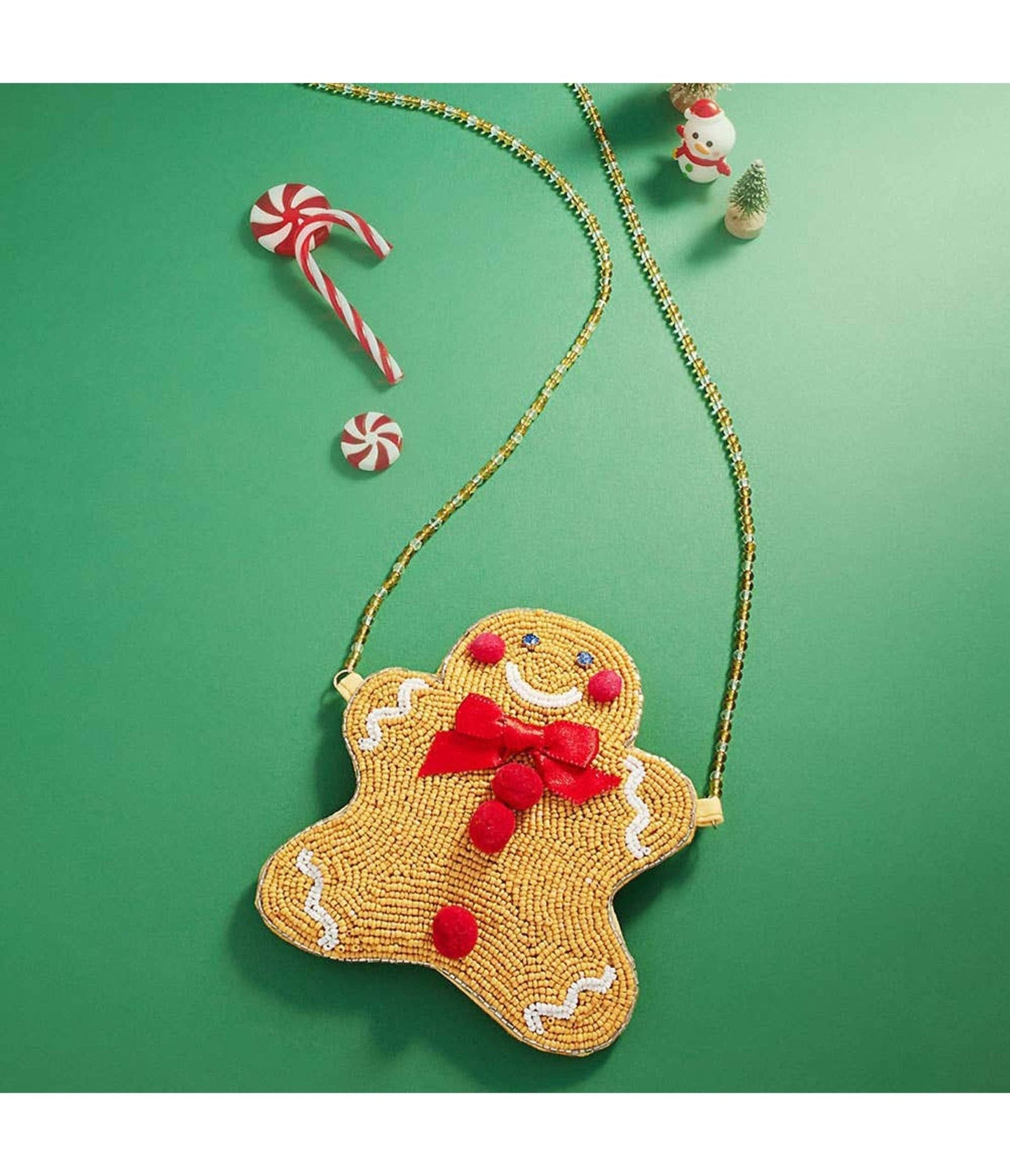 Gingerbread Man Beaded Crossbody Bag - Unique Vintage - Womens, ACCESSORIES, HANDBAGS