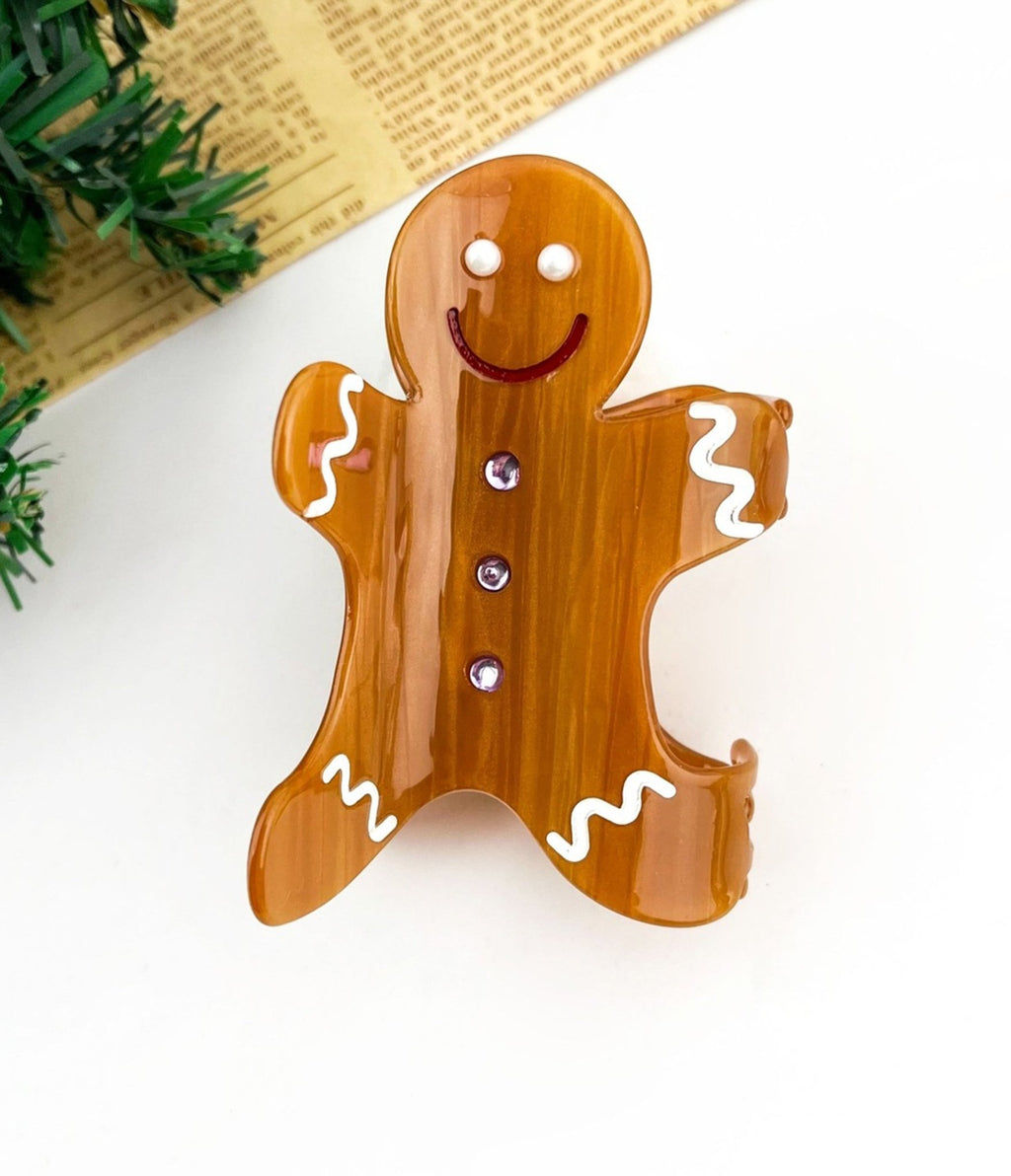Gingerbread Man Hair Clip - Unique Vintage - Womens, ACCESSORIES, HAIR