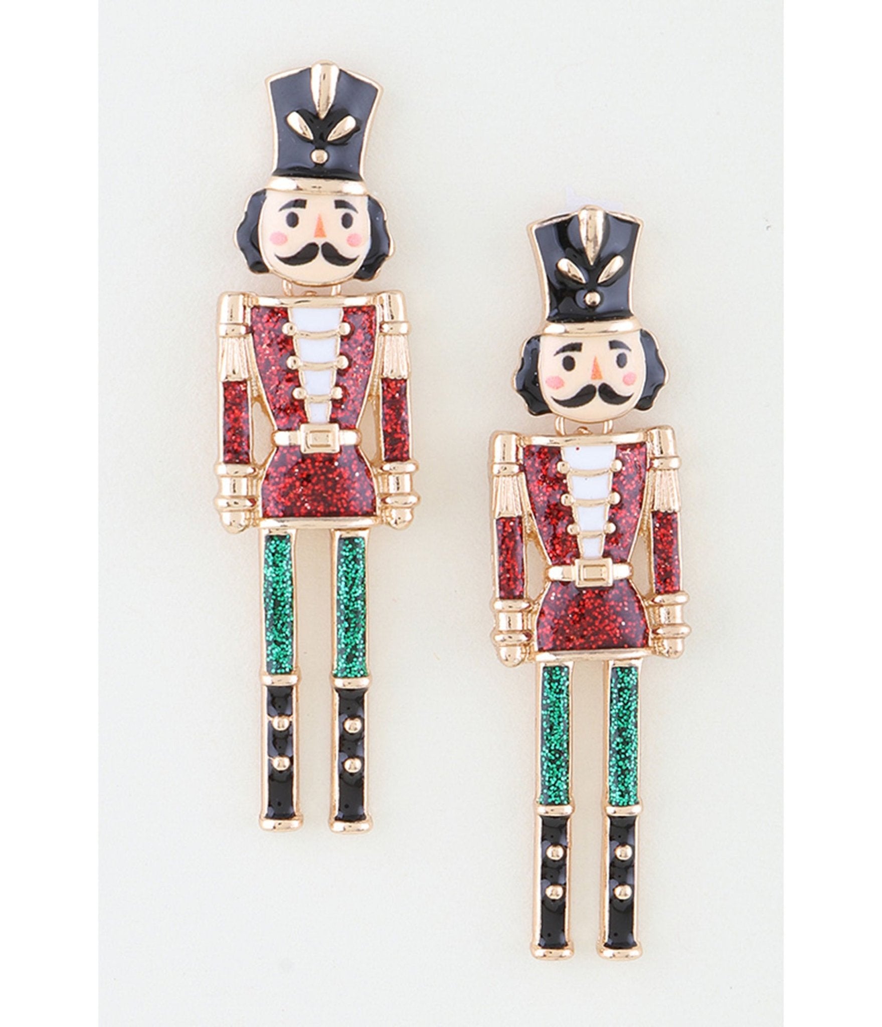 Glitter Nutcracker Earrings - Unique Vintage - Womens, ACCESSORIES, JEWELRY