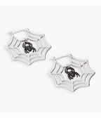 Glow-in-the-Dark Spider Web Hoop Earrings - Unique Vintage - Womens, ACCESSORIES, JEWELRY