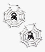 Glow-in-the-Dark Spider Web Hoop Earrings - Unique Vintage - Womens, ACCESSORIES, JEWELRY