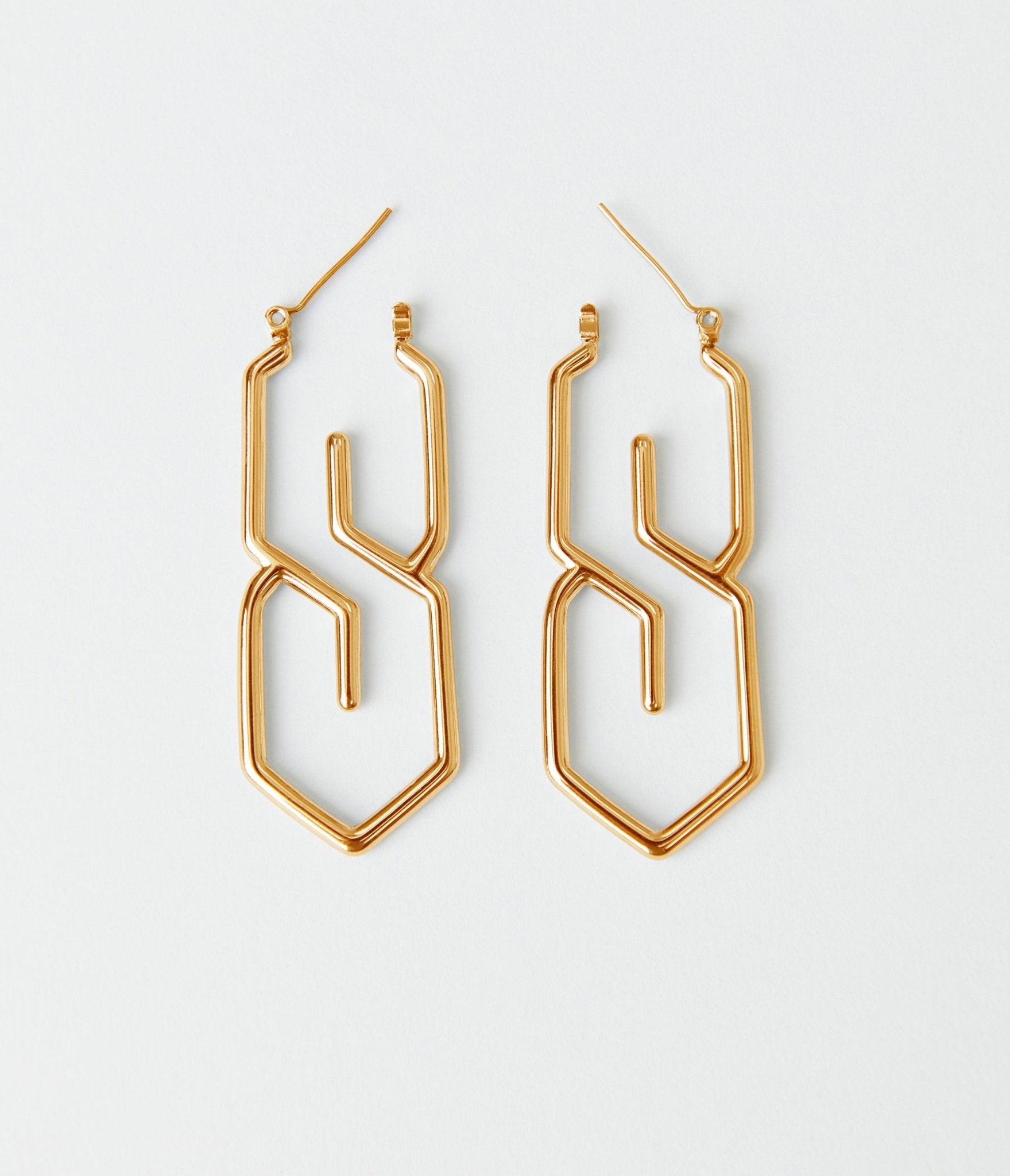 Gold Graffiti S Earrings - Unique Vintage - Womens
