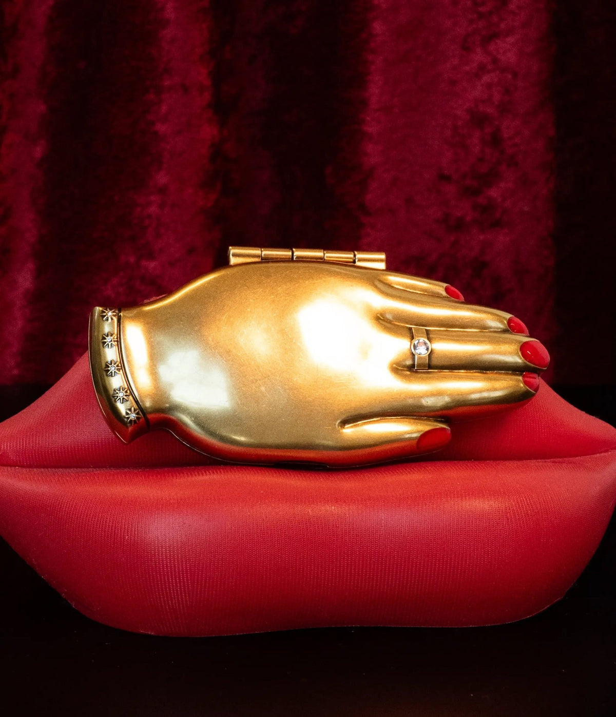 Gold Hand Shaped Compact Mirror - Unique Vintage - Mirrors