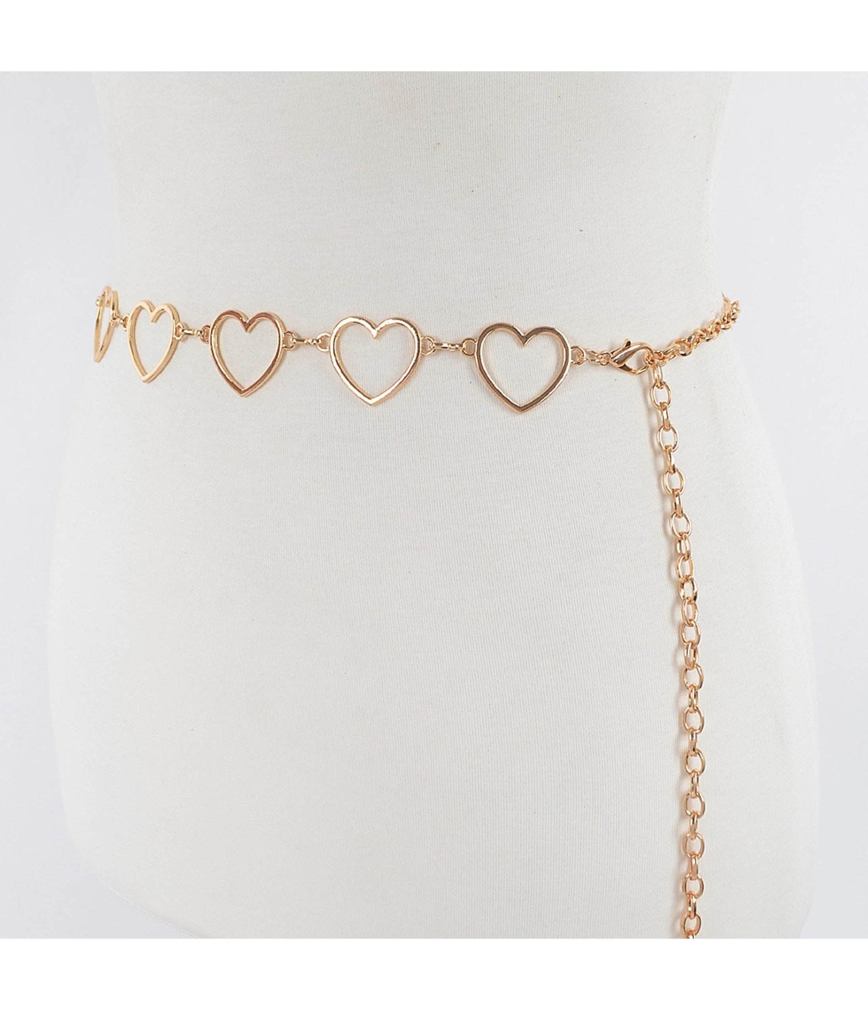 Gold Heart Chain Belt - Unique Vintage - Womens, ACCESSORIES, BELTS