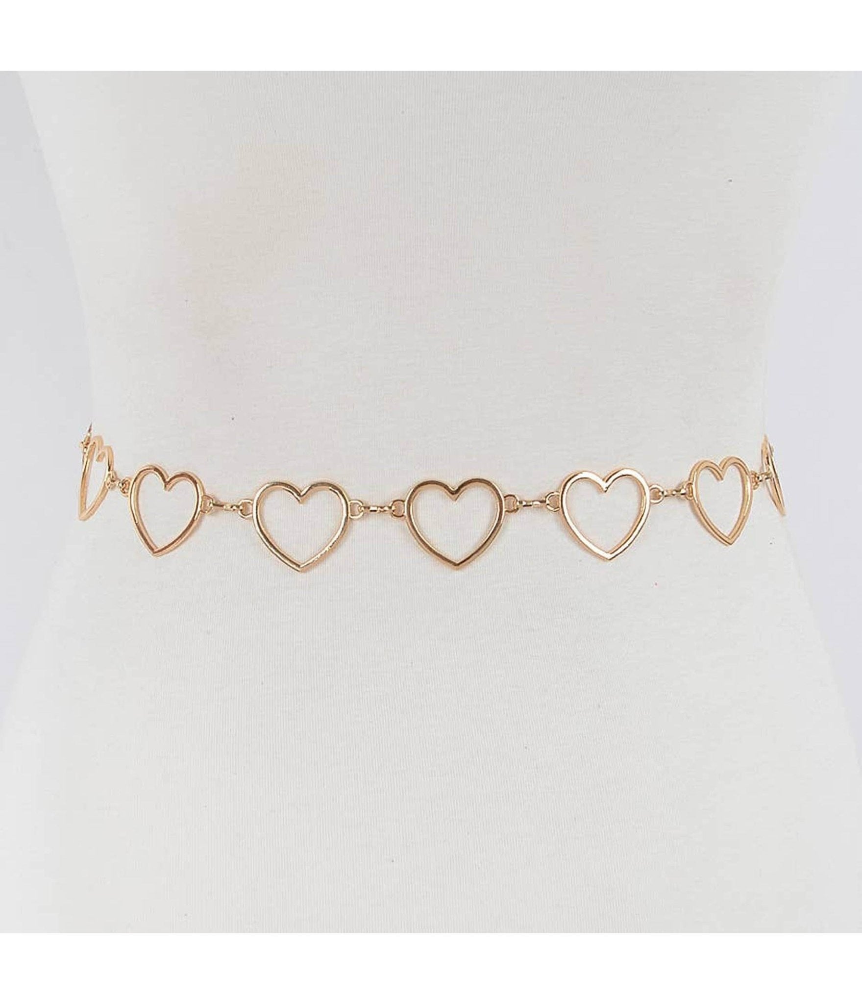 Gold Heart Chain Belt - Unique Vintage - Womens, ACCESSORIES, BELTS