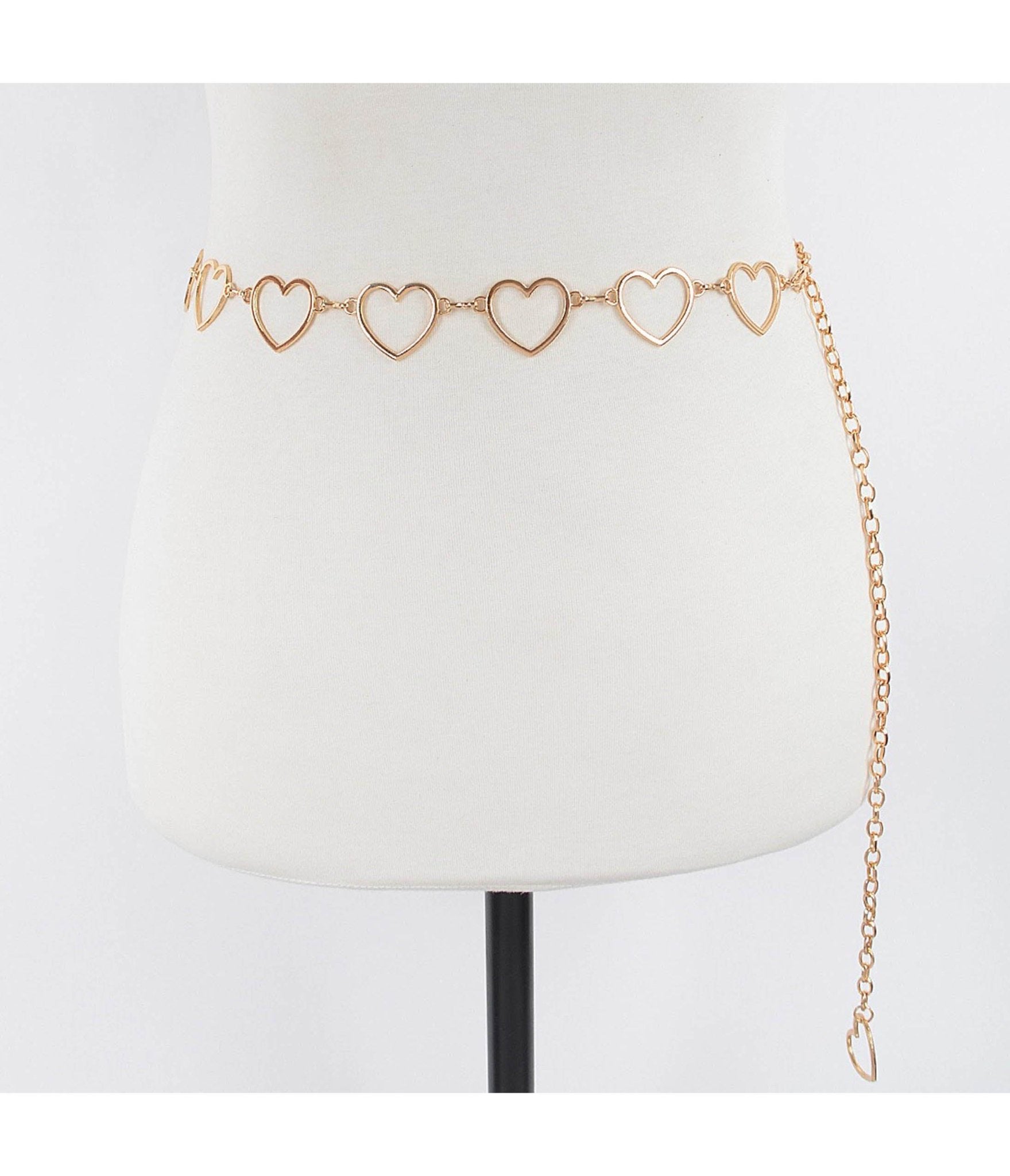 Gold Heart Chain Belt - Unique Vintage - Womens, ACCESSORIES, BELTS