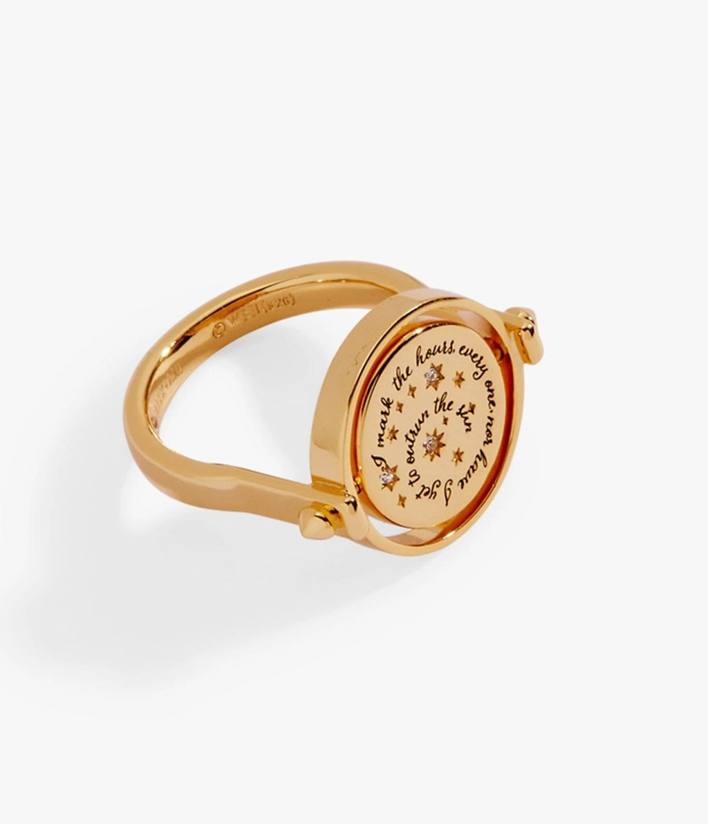 Gold Plated Harry Potter™ Time Turner Flip Ring - Unique Vintage - Womens, ACCESSORIES, JEWELRY