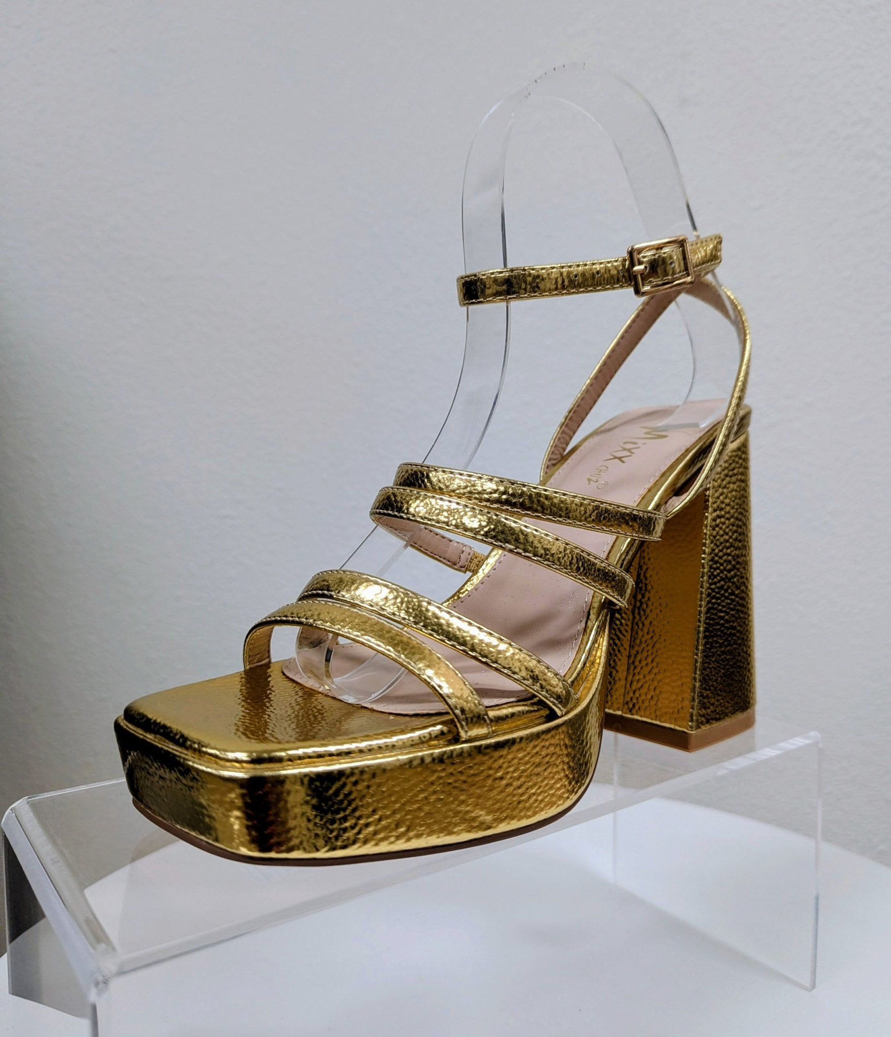 Gold Platform Heels - Unique Vintage - Womens, SHOES, HEELS