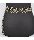 Gold Tone Heart Shape Metal Chain Belt - Unique Vintage - Womens, ACCESSORIES, BELTS