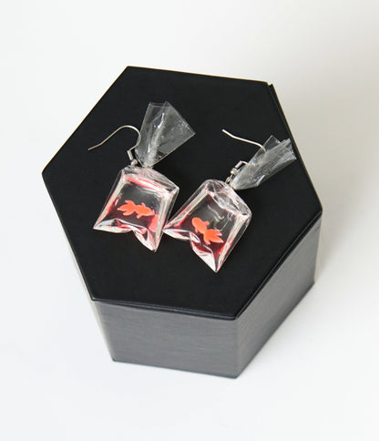 Goldfish Earrings - Unique Vintage - Womens, ACCESSORIES, JEWELRY