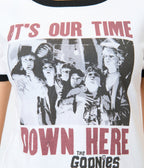 Goonies x Unique Vintage Its Our Time Down Here Graphic Ringer Tee - Unique Vintage - Graphic Tees