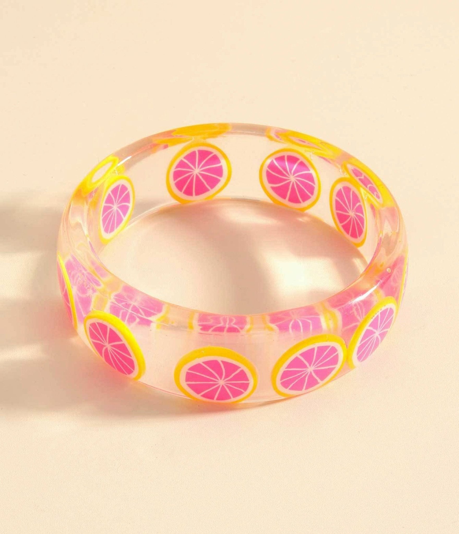 Grapefruit Summer Clear Bangle - Unique Vintage - Womens, ACCESSORIES, JEWELRY
